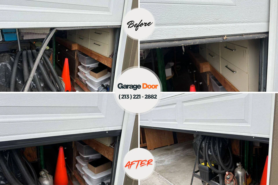 Before and after: garage door repair Plattsmouth, NE